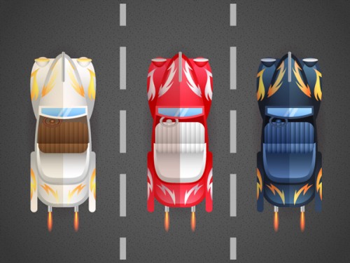 Create a Bird's-Eye View of Retro Cars