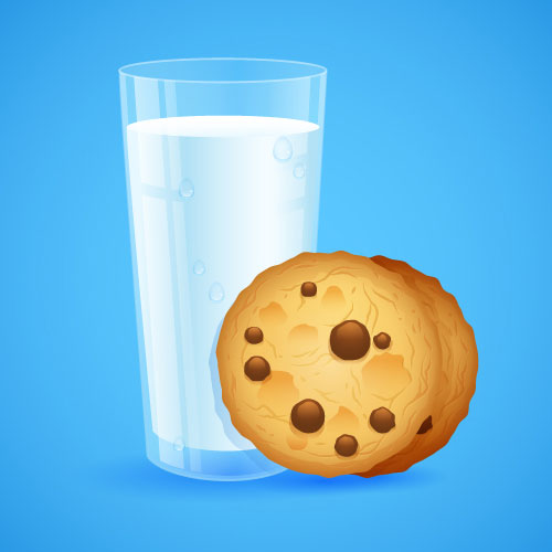 Glass of Milk and Cookies in Adobe Illustrator